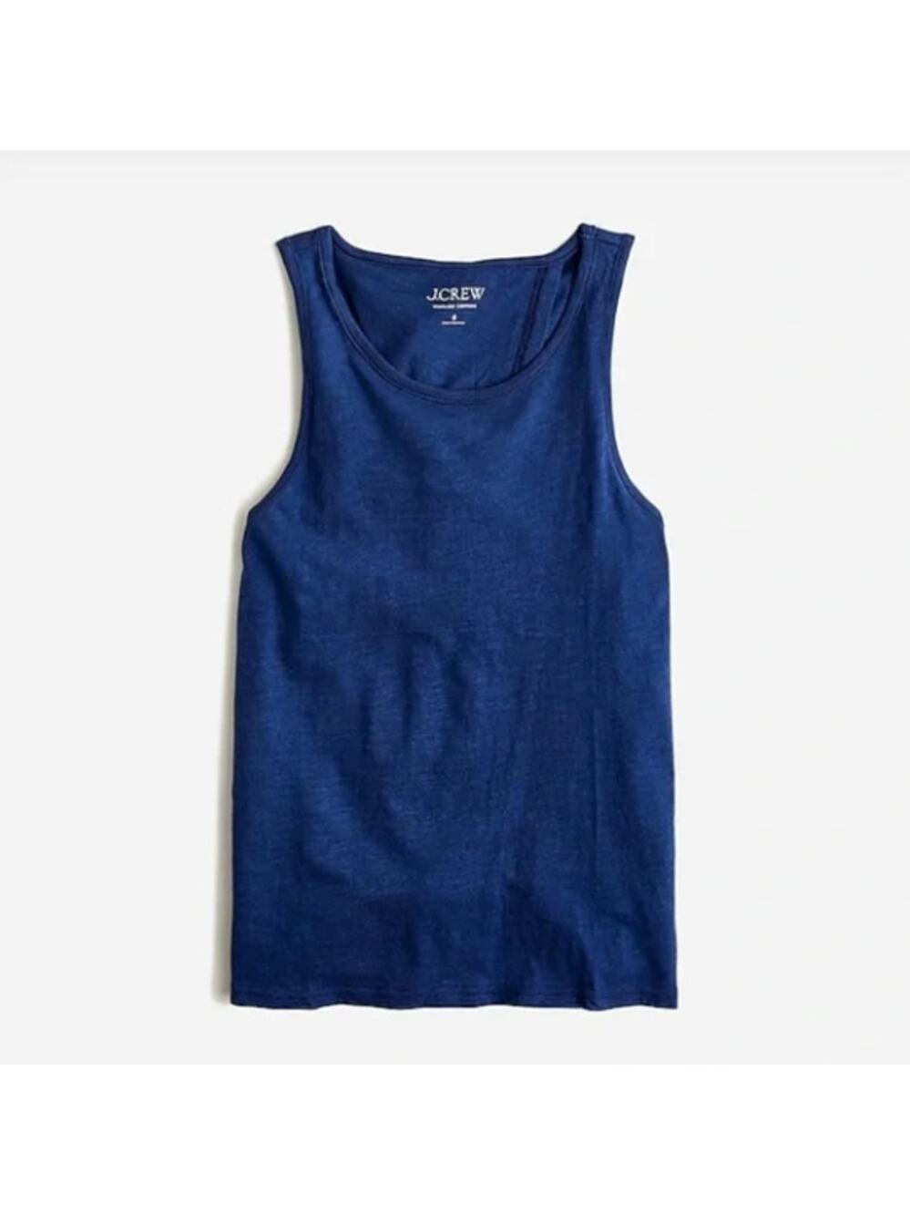 J.Crew Vintage Cotton Knot-Back Tank Top in Mediterranean Navy Blue L BP076 NWT